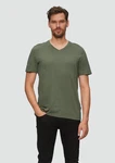 s.Oliver T-Shirt mit V-Ausschnitt Dunkelgrün/Grün