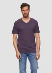 s.Oliver T-Shirt mit V-Ausschnitt Lila/Dunkelblau