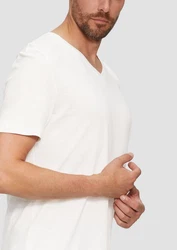 s.Oliver T-Shirt mit V-Ausschnitt weiß