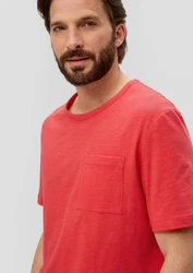 s.Oliver Kurzarmshirt T-Shirt mit Brusttasche Rot