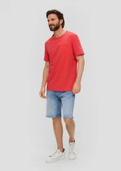 s.Oliver Kurzarmshirt T-Shirt mit Brusttasche Rot