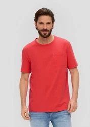 s.Oliver Kurzarmshirt T-Shirt mit Brusttasche Rot