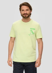 s.Oliver Kurzarmshirt Frontprint Artwork Neonfarben/Grün/Hellgrün/Gelb