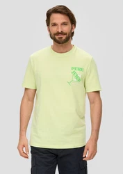 s.Oliver Kurzarmshirt Frontprint Artwork Neonfarben/Grün/Hellgrün/Gelb