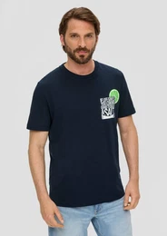 Kurzarmshirt Baumwoll-T-Shirt mit Frontprint Artwork