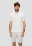 s.Oliver Kurzarmshirt Frontprint Artwork Weiß/Creme