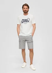 s.Oliver Kurzarmshirt Frontprint Artwork Rosa/Creme