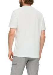 s.Oliver Kurzarmshirt Frontprint Artwork Rosa/Creme