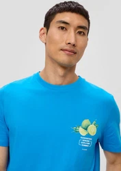 s.Oliver T-Shirt mit Frontprint Artwork Blau/Hellblau/Türkis