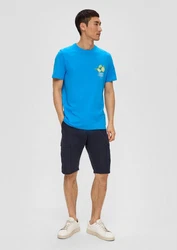 s.Oliver T-Shirt mit Frontprint Artwork Blau/Hellblau/Türkis