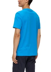 s.Oliver T-Shirt mit Frontprint Artwork Blau/Hellblau/Türkis