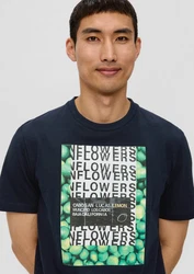 s.Oliver T-Shirt mit Frontprint Artwork Dunkelblau/Blau/Türkis/Mischfarben