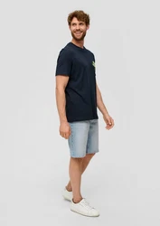 s.Oliver T-Shirt mit Frontprint Artwork Blau