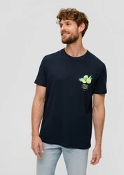s.Oliver T-Shirt mit Frontprint Artwork Blau