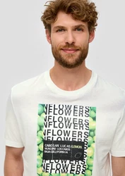 s.Oliver T-Shirt mit Frontprint Artwork Weiß/Grün/Hellblau/Gelb
