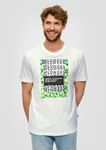 s.Oliver T-Shirt mit Frontprint Artwork Weiß/Grün/Hellblau/Gelb