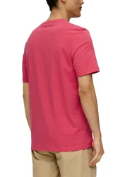 s.Oliver Kurzarmshirt T-Shirt Label-Print Artwork Rosa/Braun