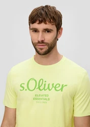 s.Oliver Kurzarmshirt T-Shirt Label-Print Artwork 