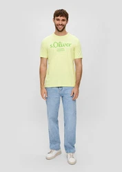 s.Oliver Kurzarmshirt T-Shirt Label-Print Artwork 