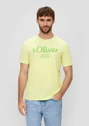 s.Oliver Kurzarmshirt T-Shirt Label-Print Artwork 