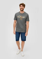 s.Oliver Kurzarmshirt T-Shirt Label-Print Artwork 
