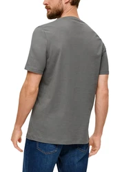 s.Oliver Kurzarmshirt T-Shirt Label-Print Artwork 
