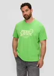 s.Oliver Kurzarmshirt mit Frontprint Artwork Grün/Neonfarben