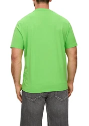 s.Oliver Kurzarmshirt mit Frontprint Artwork Grün/Neonfarben