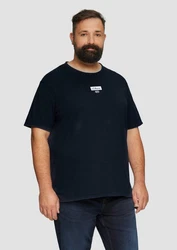 s.Oliver Kurzarmshirt T-Shirt mit Artwork Dunkelblau/Braun