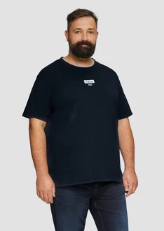 s.Oliver Kurzarmshirt T-Shirt mit Artwork Dunkelblau/Braun s.Oliver Kurzarmshirt T-Shirt mit Artwork Dunkelblau/Braun