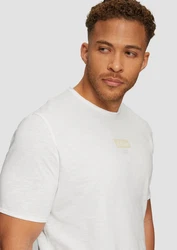 s.Oliver T-Shirt mit Flammgarnstruktur Logo Weiß/Khaki/Grau/Hellgrün/Creme