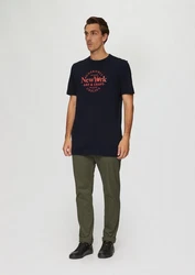 s.Oliver T-Shirt mit Print Artwork Khaki/Dunkelblau/Dunkelgrün/Blau