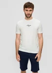 s.Oliver Kurzarmshirt T-Shirt mit Logo-Print Artwork Weiß/Grün/Khaki/Grau