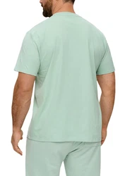 s.Oliver Kurzarmshirt T-Shirt mit Frontprint Grün/Türkis/Hellgrün