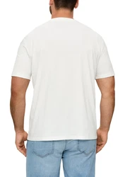s.Oliver Kurzarmshirt T-Shirt mit Frontprint Weiß/Creme/Türkis/Hellblau