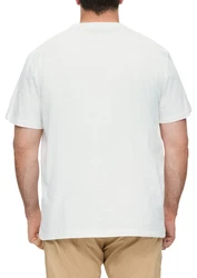 s.Oliver Kurzarmshirt T-Shirt mit Frontprint Blau/Türkis/Creme/Weiß/Braun/Hellblau