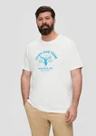 s.Oliver Kurzarmshirt T-Shirt mit Frontprint Blau/Türkis/Creme/Weiß/Braun/Hellblau