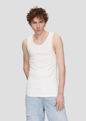 QS Shirttop Tanktop T-Shirt Weiß/Creme