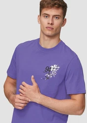 QS Kurzarmshirt mit Brustprint Dunkelblau/Lila/Fliederfarben
