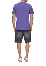 QS Kurzarmshirt mit Brustprint Dunkelblau/Lila/Fliederfarben