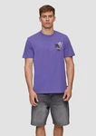 QS Kurzarmshirt mit Brustprint Dunkelblau/Lila/Fliederfarben