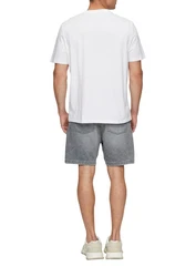 QS Kurzarmshirt mit Brustprint Weiß/Rosa/Creme
