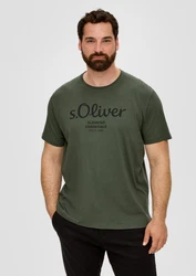 s.Oliver T-Shirt Dunkelgrün/Silber