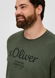 s.Oliver T-Shirt Dunkelgrün/Silber