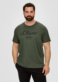 s.Oliver T-Shirt Dunkelgrün/Silber