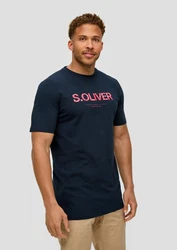s.Oliver T-Shirt mit Frontprint Artwork Dunkelblau/Blau/Lila/Braun