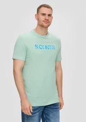 s.Oliver T-Shirt mit Frontprint Artwork Grün/Hellgrün