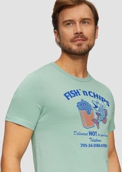 s.Oliver Kurzarmshirt mit Frontprint Artwork Grün/Türkis/Hellgrün