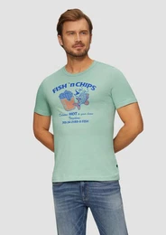 Kurzarmshirt Baumwollshirt mit Frontprint Artwork
