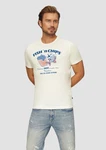 s.Oliver Kurzarmshirt mit Frontprint Artwork Gelb/Hellblau/Creme/Rot